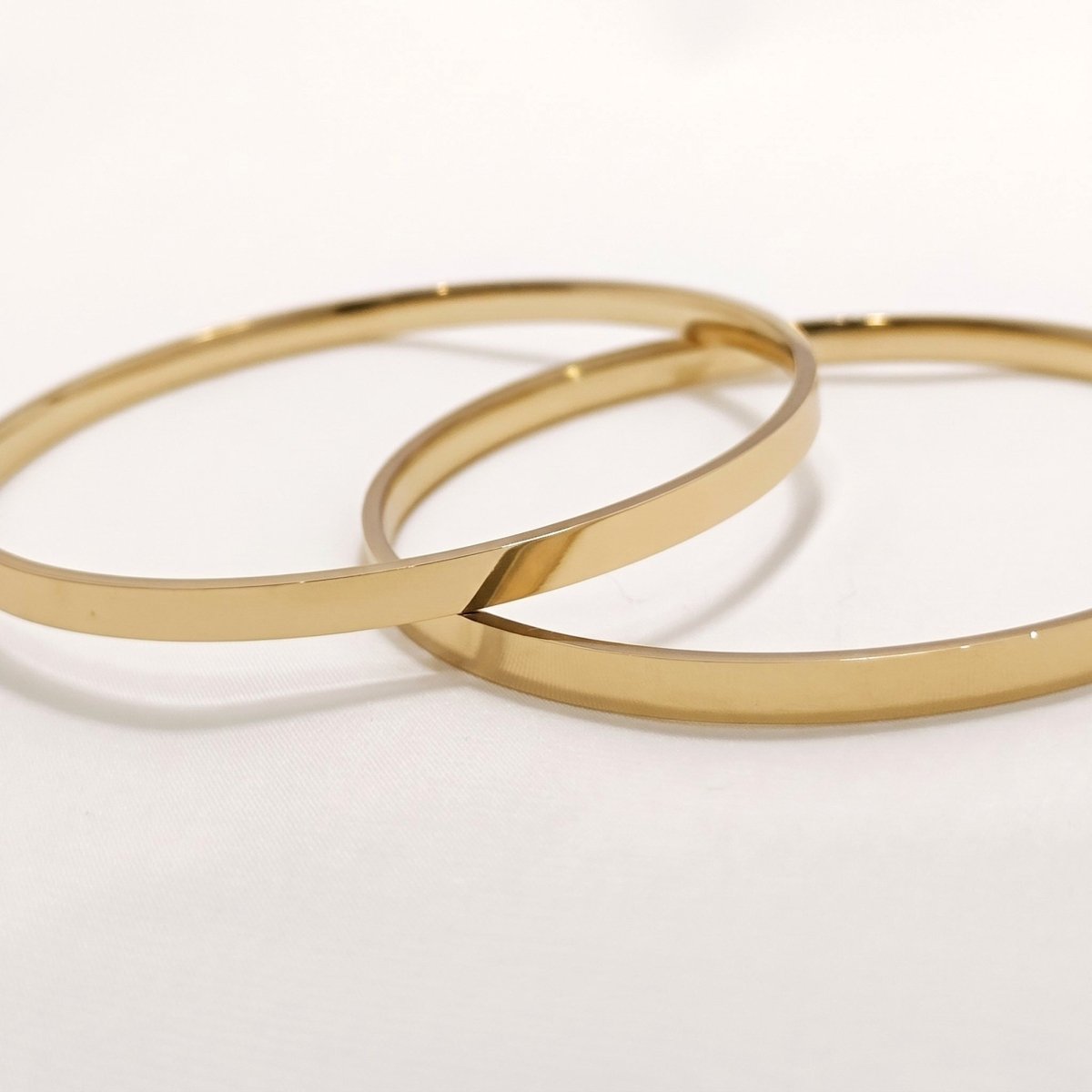 Paslanmaz Çelik Ajda Bilezik Üçlü ve İkili Set | Gold | Silver | 60 mm | 65 mm | - Zennemor