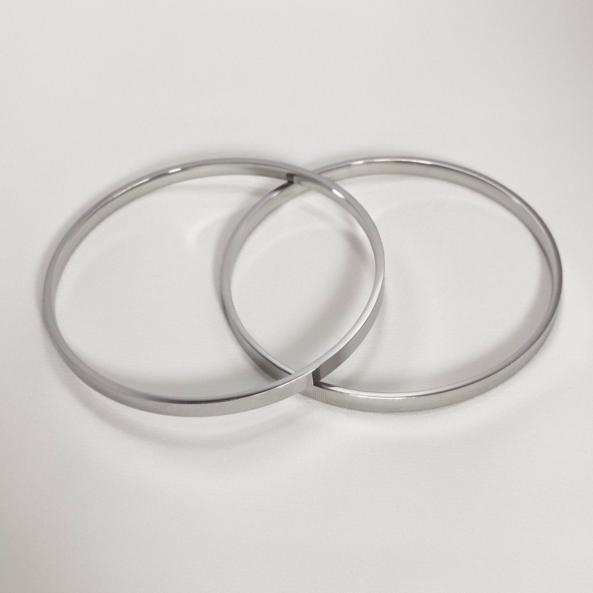 Paslanmaz Çelik Ajda Bilezik Üçlü ve İkili Set | Gold | Silver | 60 mm | 65 mm | - Zennemor