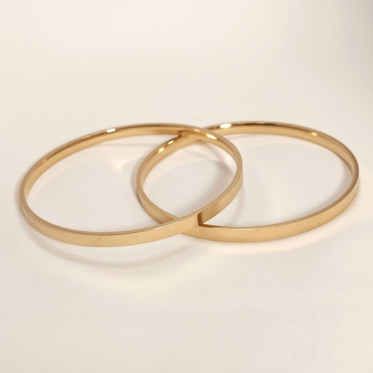 Paslanmaz Çelik Ajda Bilezik Üçlü ve İkili Set | Gold | Silver | 60 mm | 65 mm | - Zennemor