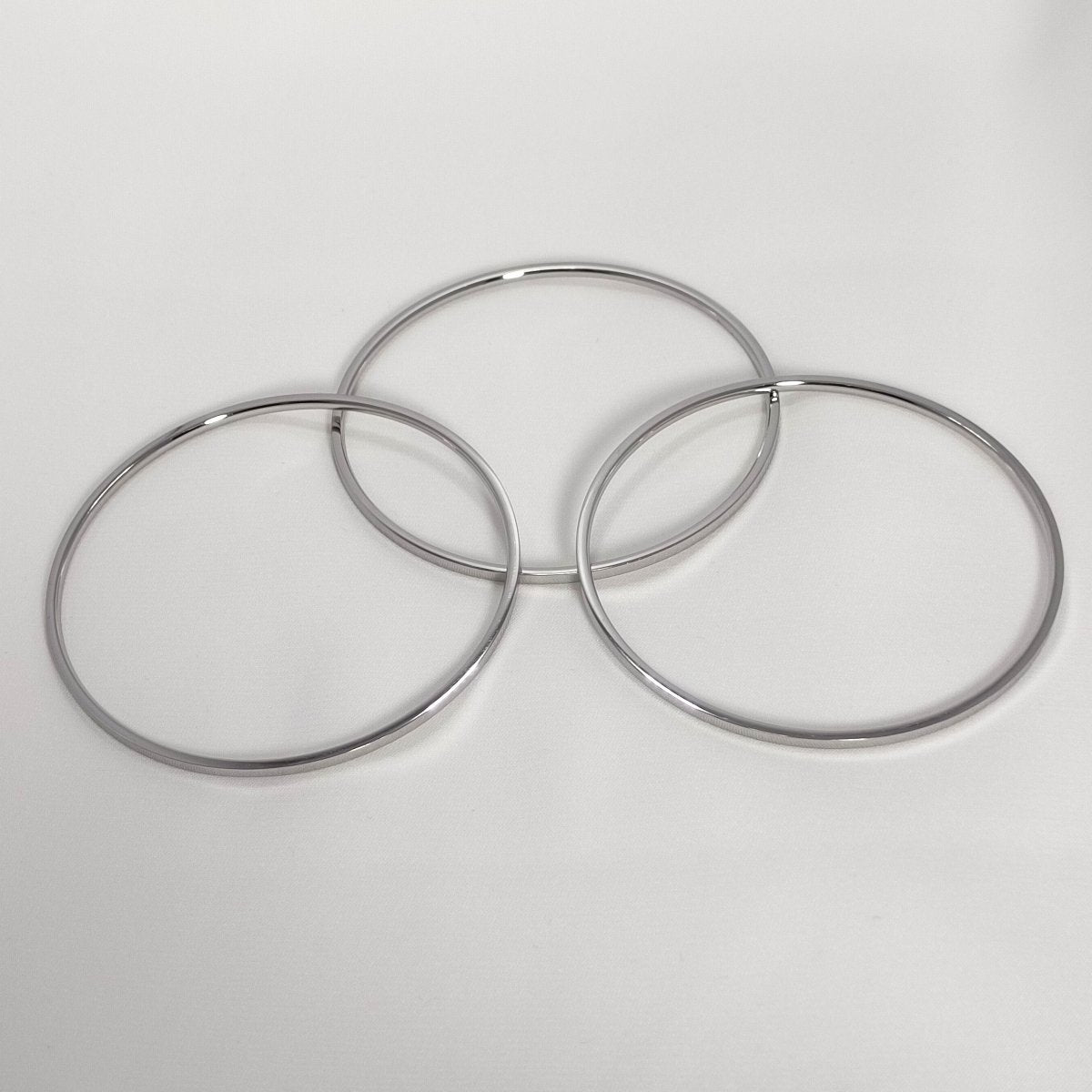 Paslanmaz Çelik Ajda Bilezik Üçlü ve İkili Set | Gold | Silver | 60 mm | 65 mm | - Zennemor