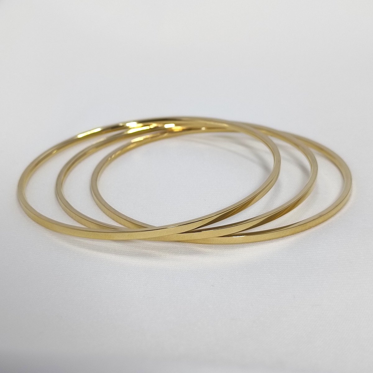 Paslanmaz Çelik Ajda Bilezik Üçlü ve İkili Set | Gold | Silver | 60 mm | 65 mm | - Zennemor