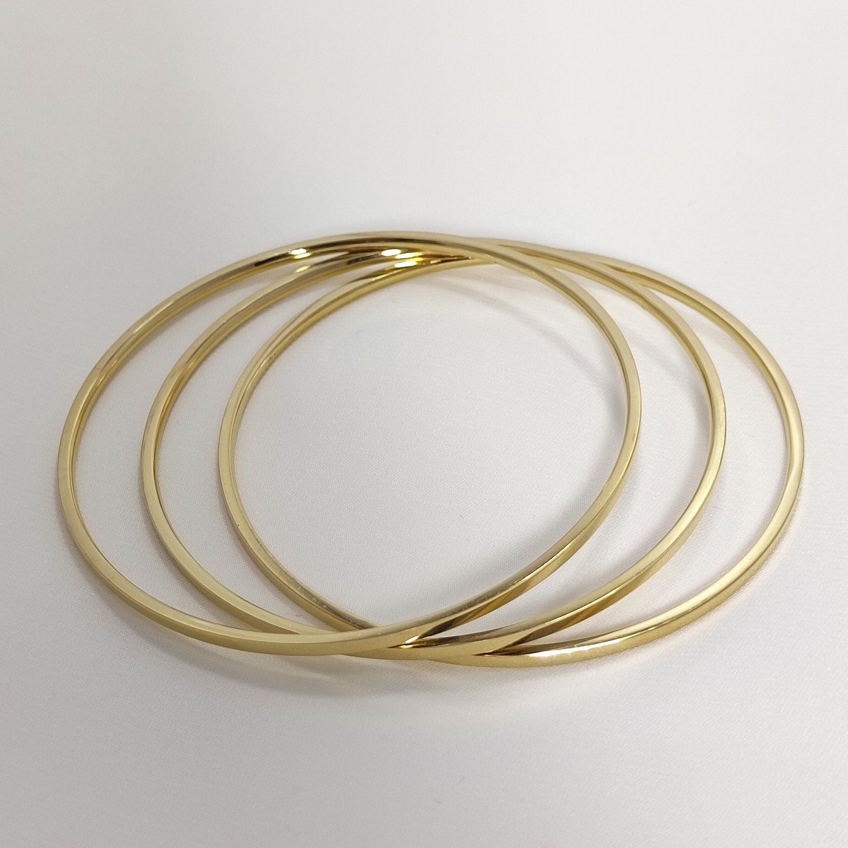 Paslanmaz Çelik Ajda Bilezik Üçlü ve İkili Set | Gold | Silver | 60 mm | 65 mm | - Zennemor